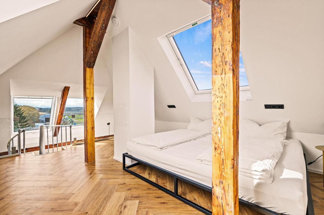 Maisonette-Wohnung Mit Freigelegtem Fachwerk Meckenbeuren Exterior foto